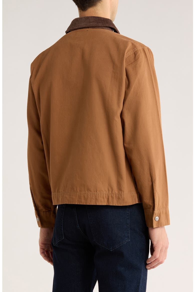 Corduroy Collar Cotton Canvas Work Jacket, Alternate, color, ERMINE
