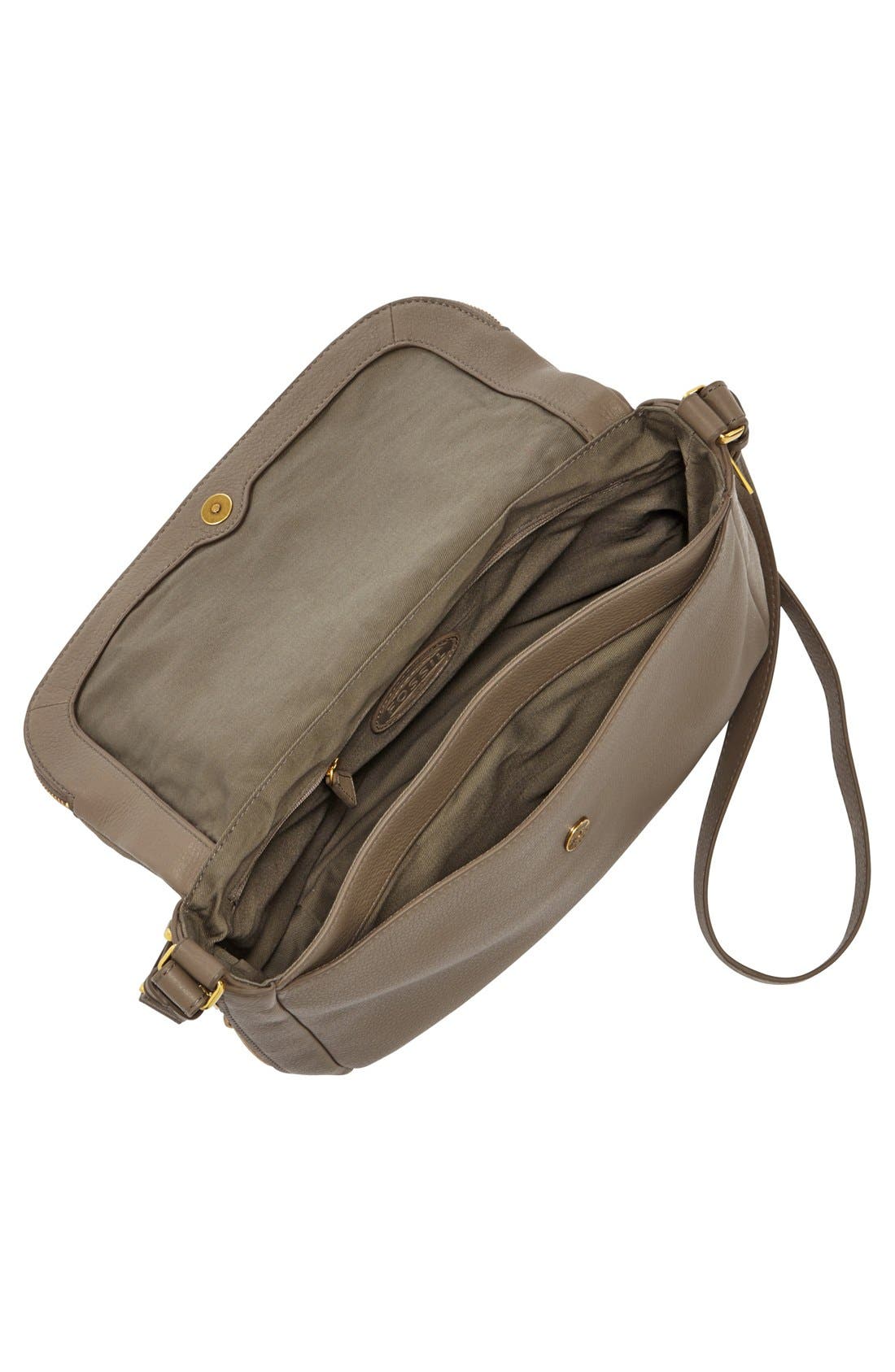 'Preston' Leather Shoulder Bag, Alternate, color, MUSHROOM
