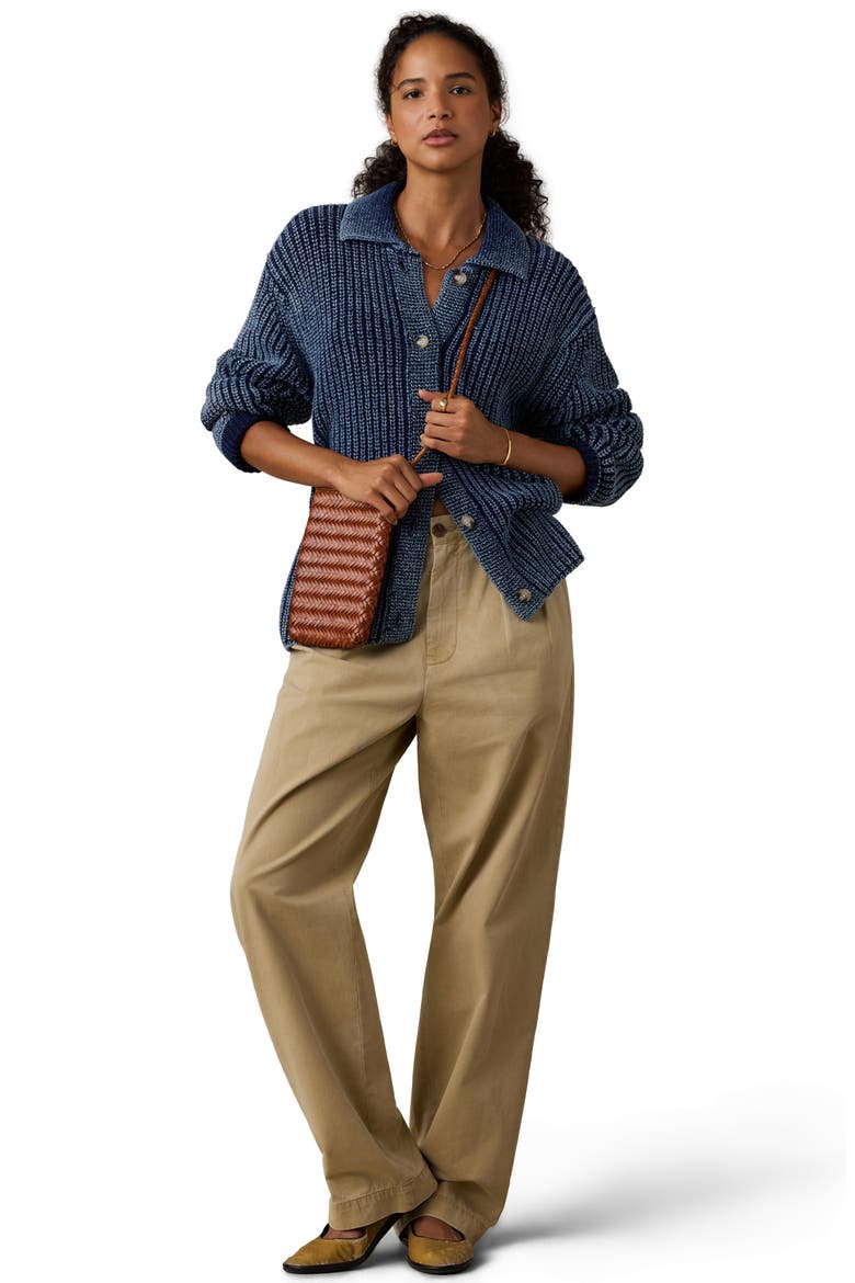 Sunwashed Indigo Cotton Lodge Cardigan, Alternate, color, MIDNIGHT INDIGO WASH