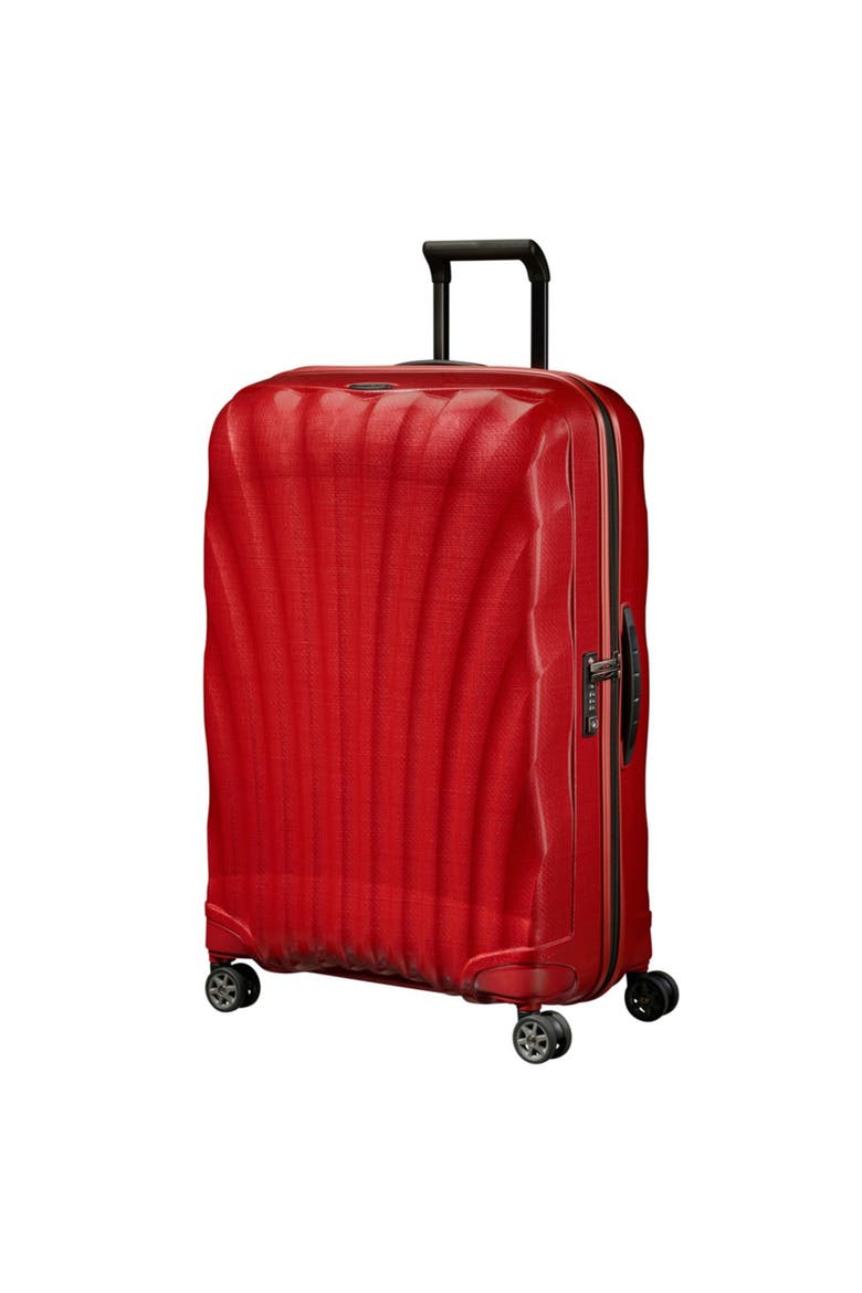 C-LITE Hardside 28" Large Checked Spinner Luggage, Main, color, Chili Red