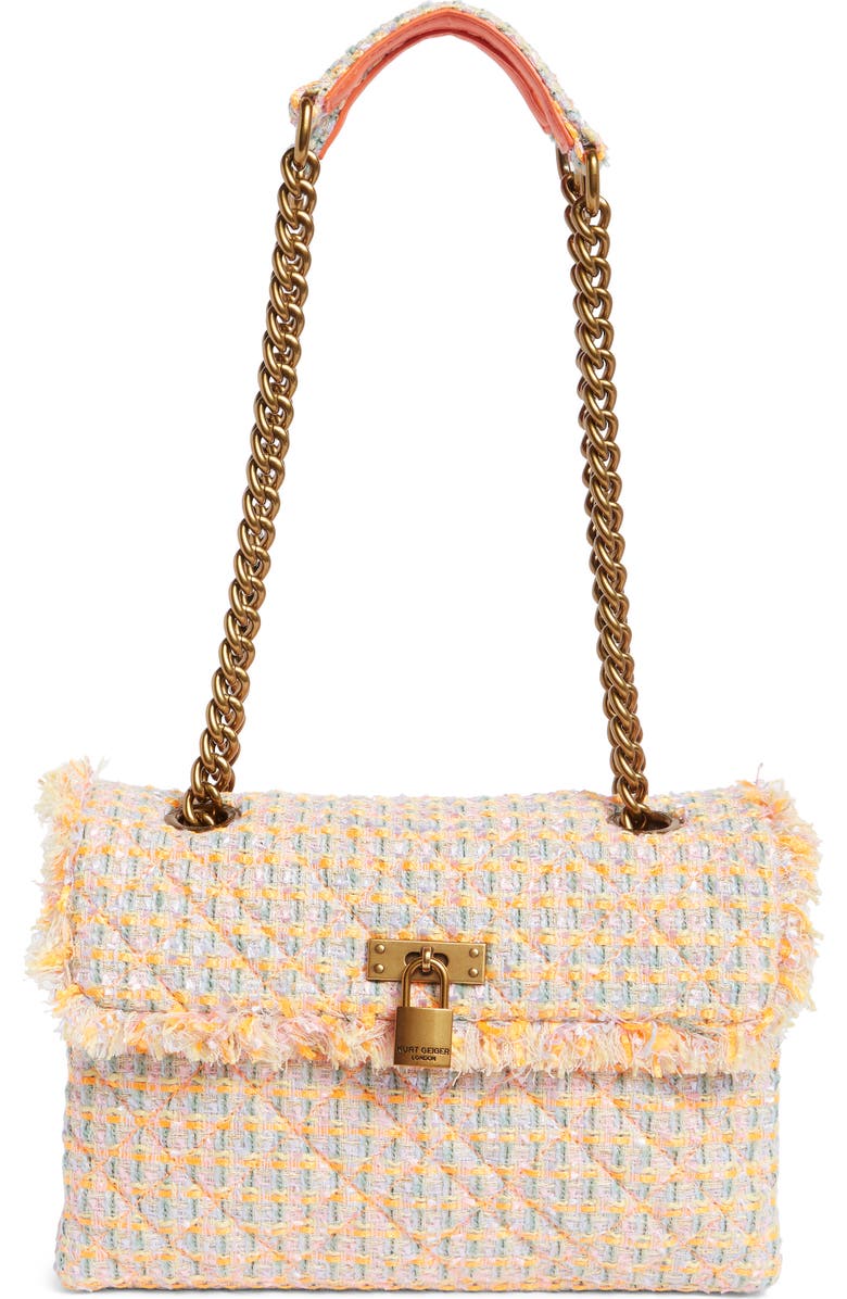 Kurt Geiger London Brixton Tweed Lock Bag, Main, color, Lilac