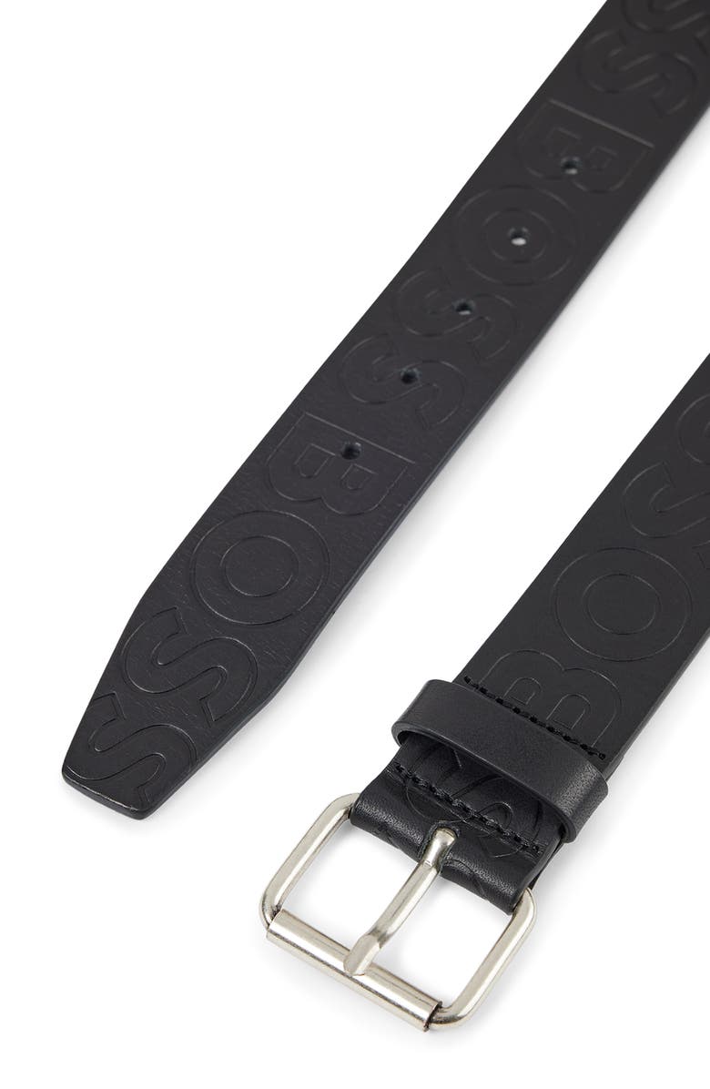 BOSS Serge Logo Leather Belt, Alternate, color, 