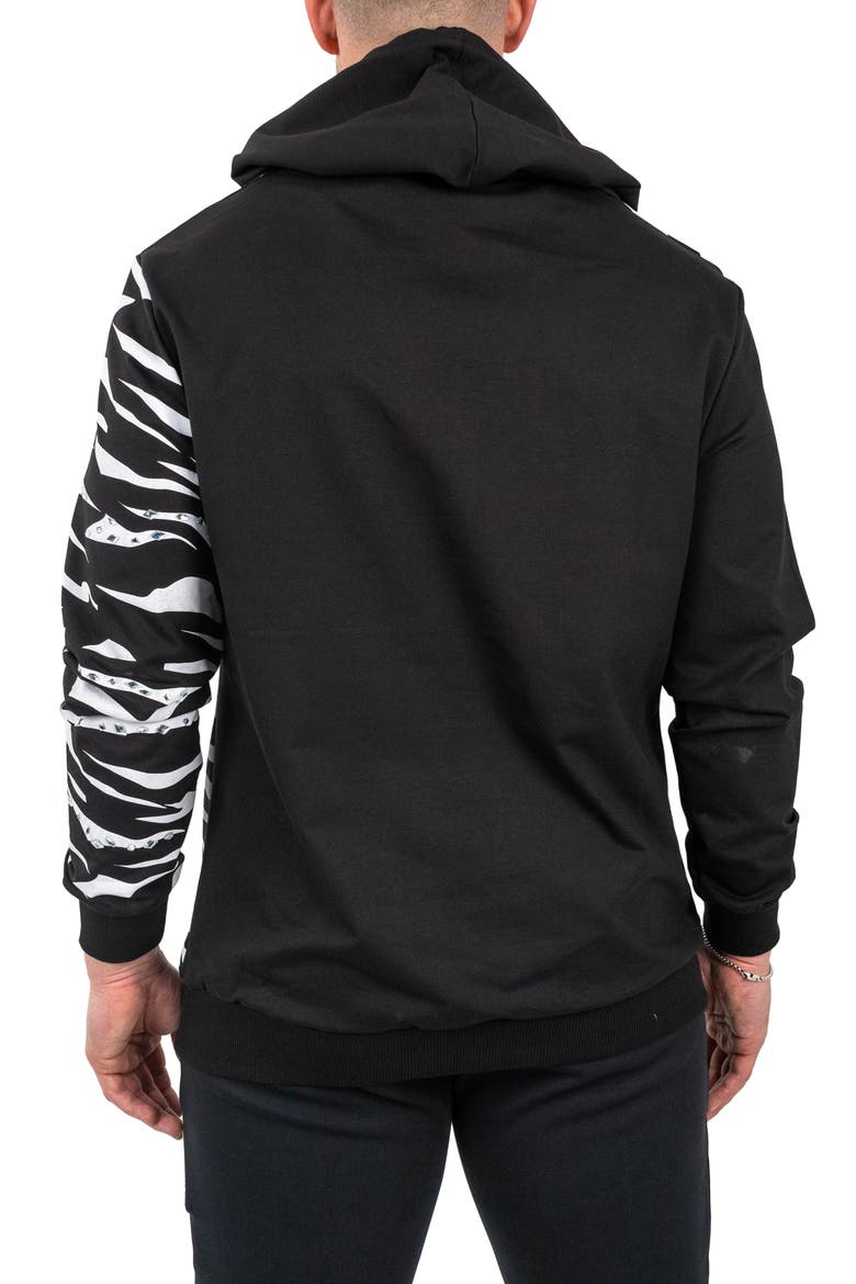 Ziger Embellished Graphic Hoodie, Alternate, color, BLACK