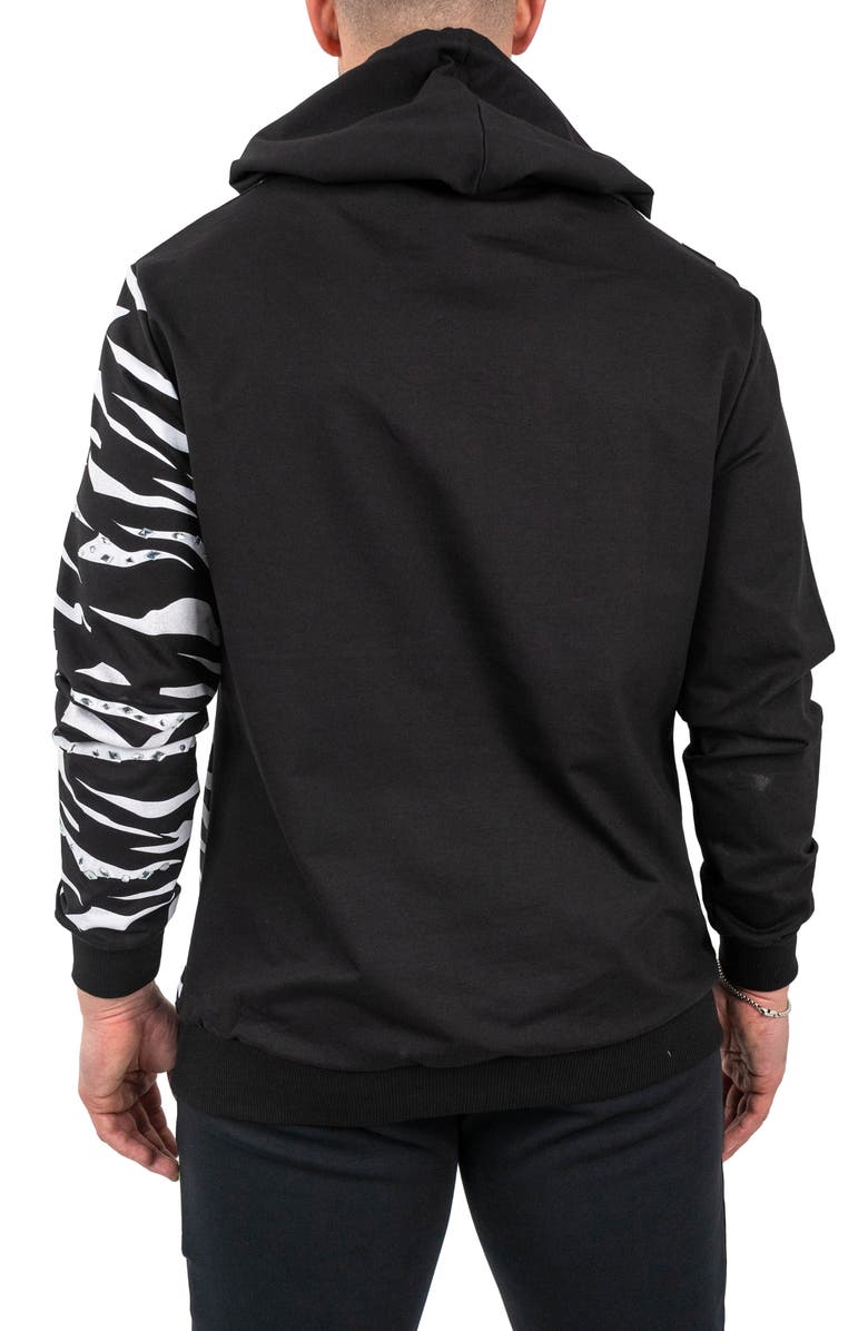 Maceoo Ziger Embellished Graphic Hoodie, Alternate, color, Black