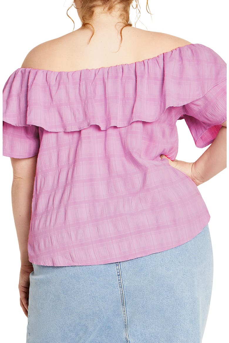 Christy Off the Shoulder Ruffle Top, Alternate, color, VIOLET