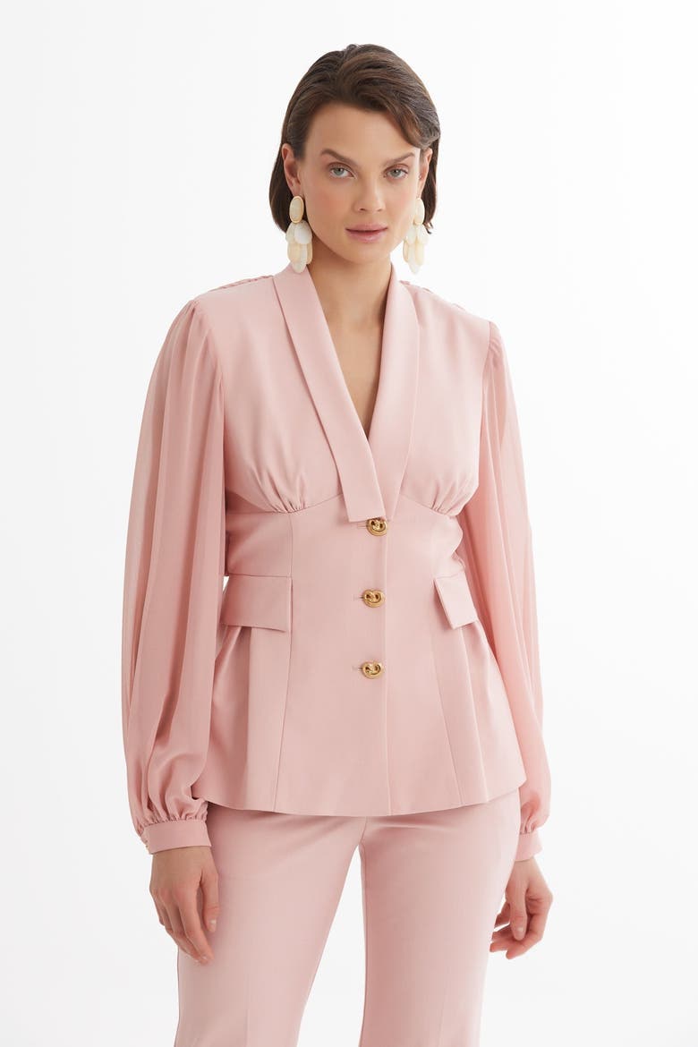 Orange V-Neck Suit Set, Alternate, color, Orange