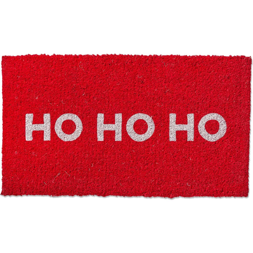 Tag Ho Ho Ho Christmas Coir Door Mat Red Holiday Decor Easy Clean In Red