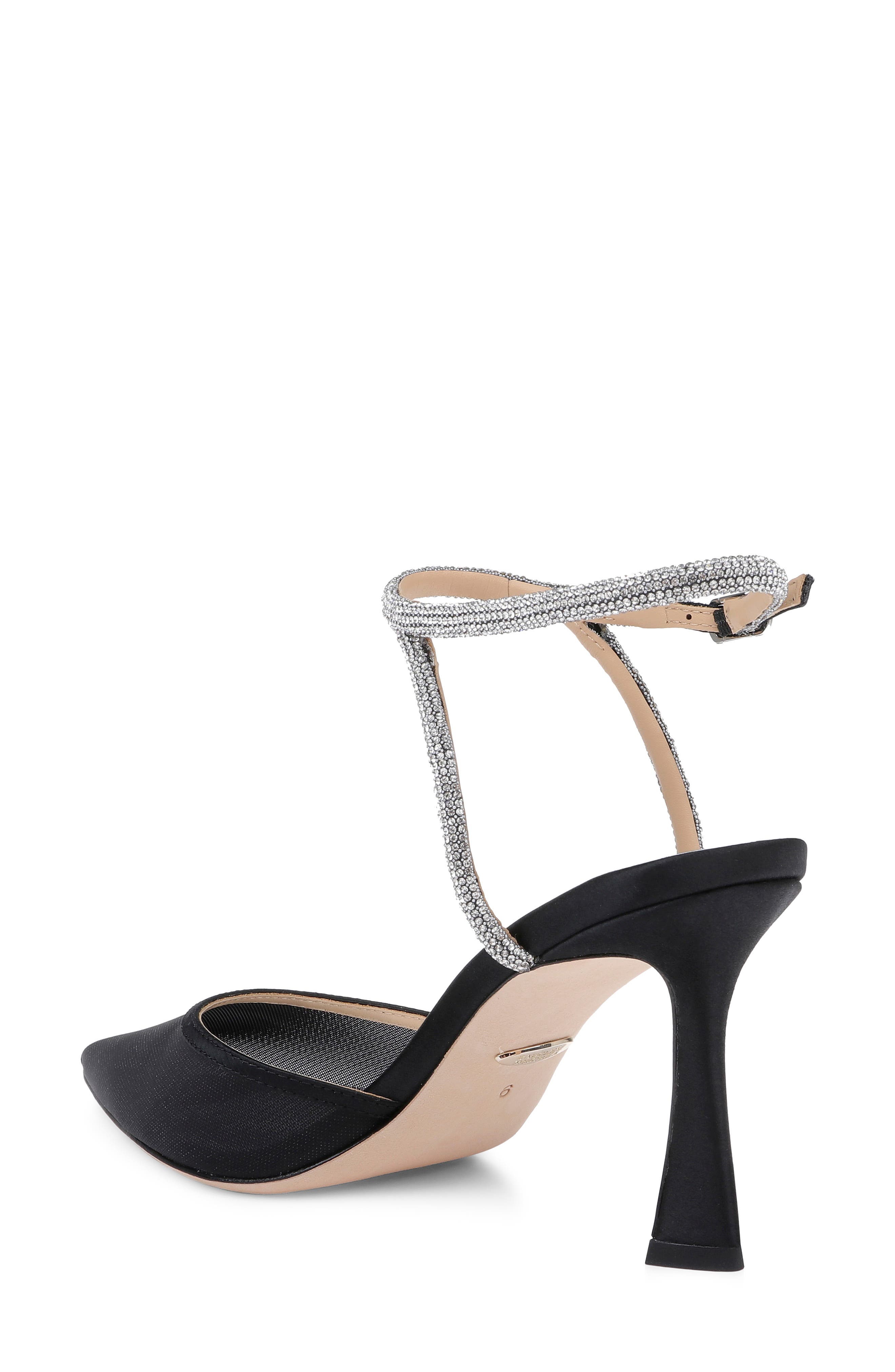 Kamilah III Ankle Strap Pump, Alternate, color, BLACKSATIN