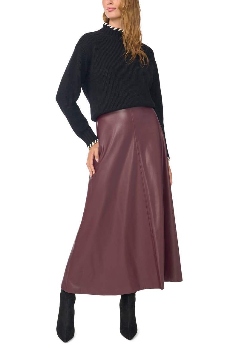 Whipstitch Turtleneck Sweater, Alternate, color, RICH BLACK