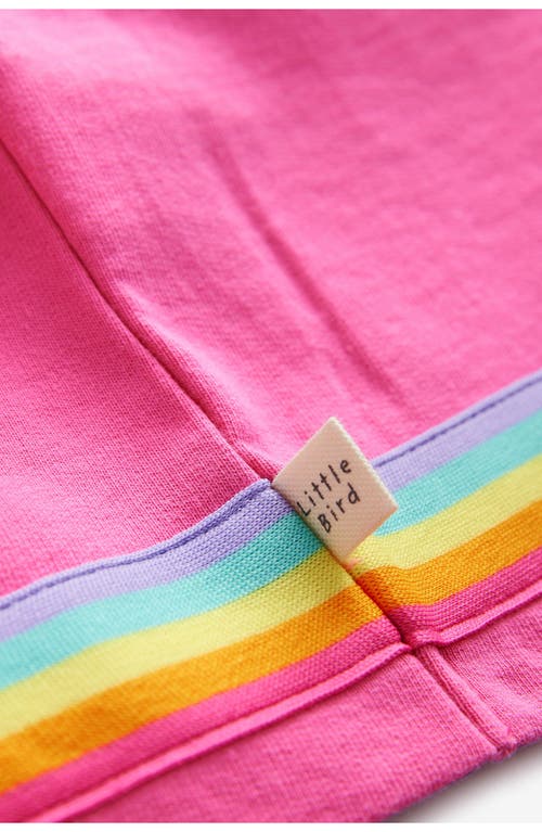 LITTLE BIRD LITTLE BIRD KIDS' RAINBOW STRIPE LONG SLEEVE COTTON SWEATSHIRT DRESS 