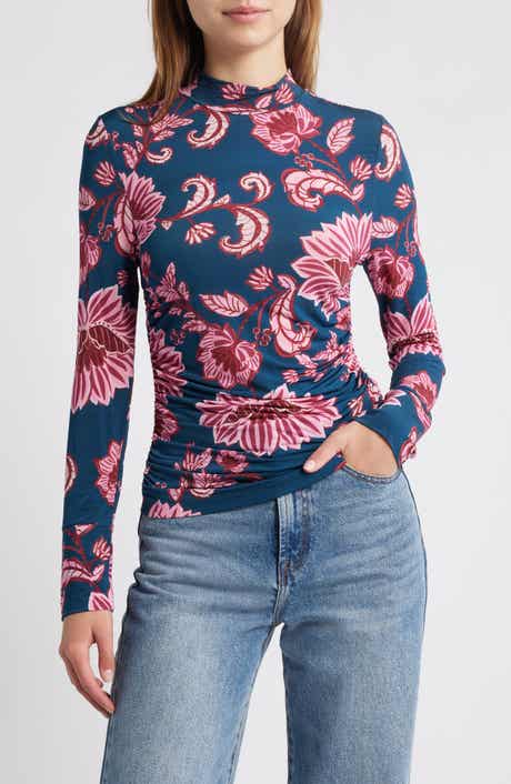 FARM Rio Flower Delicacy Ruched Jersey Top