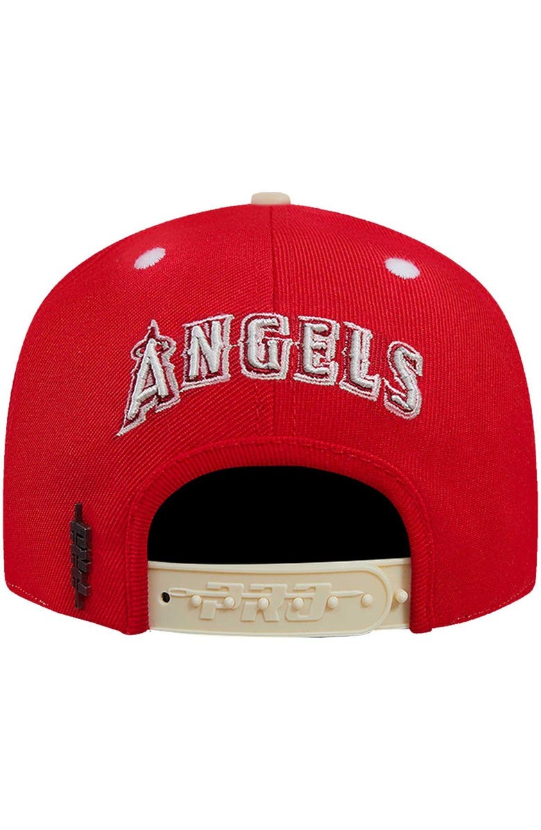 PRO STANDARD Men's Pro Standard  White/Red Los Angeles Angels Strawberry Ice Cream Drip Snapback Hat, Alternate, color, 