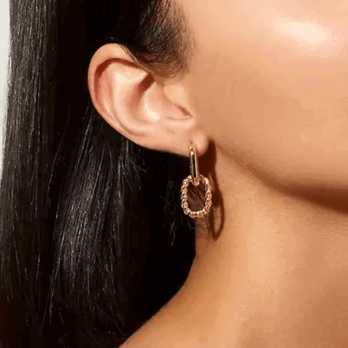 Hollywood Sensation Elegant Link Drop Earrings In Gold