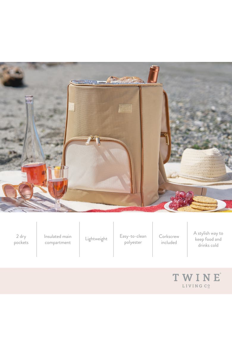 TWINE Insulated Cooler Backpack in Tan, Alternate, color, Beige