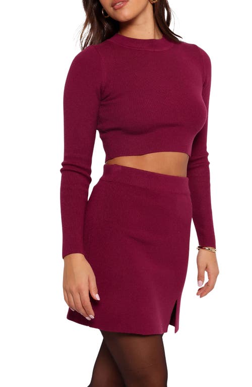Petal And Pup Petal & Pup Vara Long Sleeve Crop Sweater & Miniskirt Set In Purple