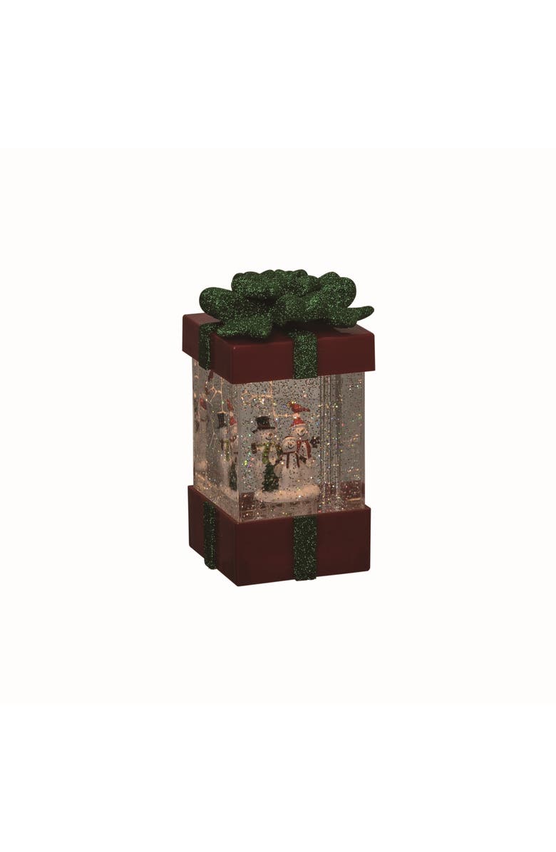 Transpac Multicolor Light Up Snowman Family Present Globe Decorative LED, Main, color, Red