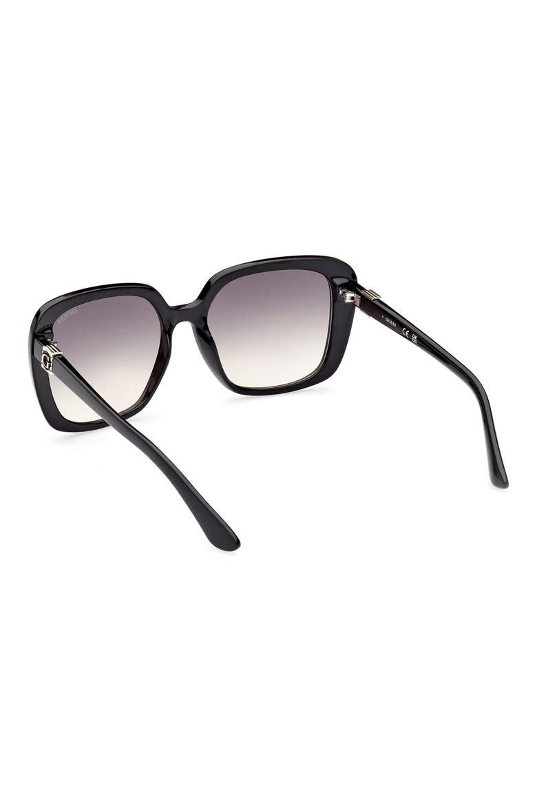 Square Sunglasses, Alternate, color, SHINY BLACK / GRADIENT SMOKE