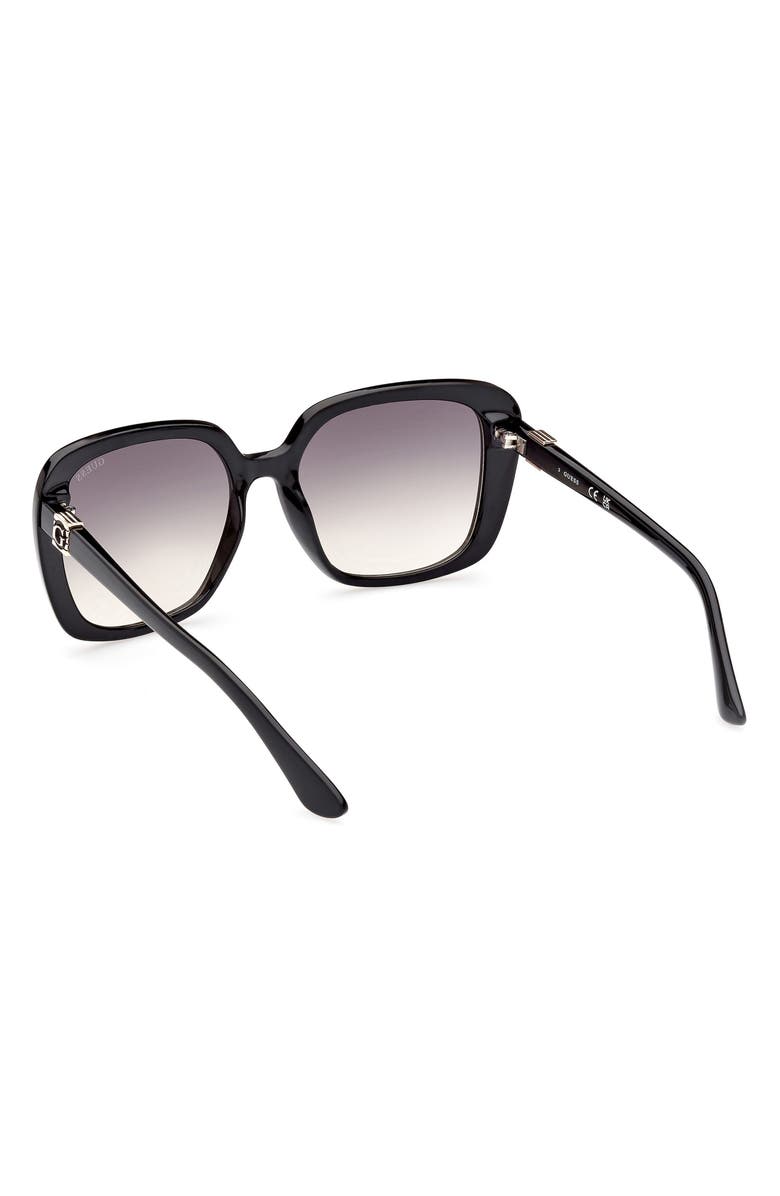 GUESS Square Sunglasses, Alternate, color, Shiny Black / Gradient Smoke