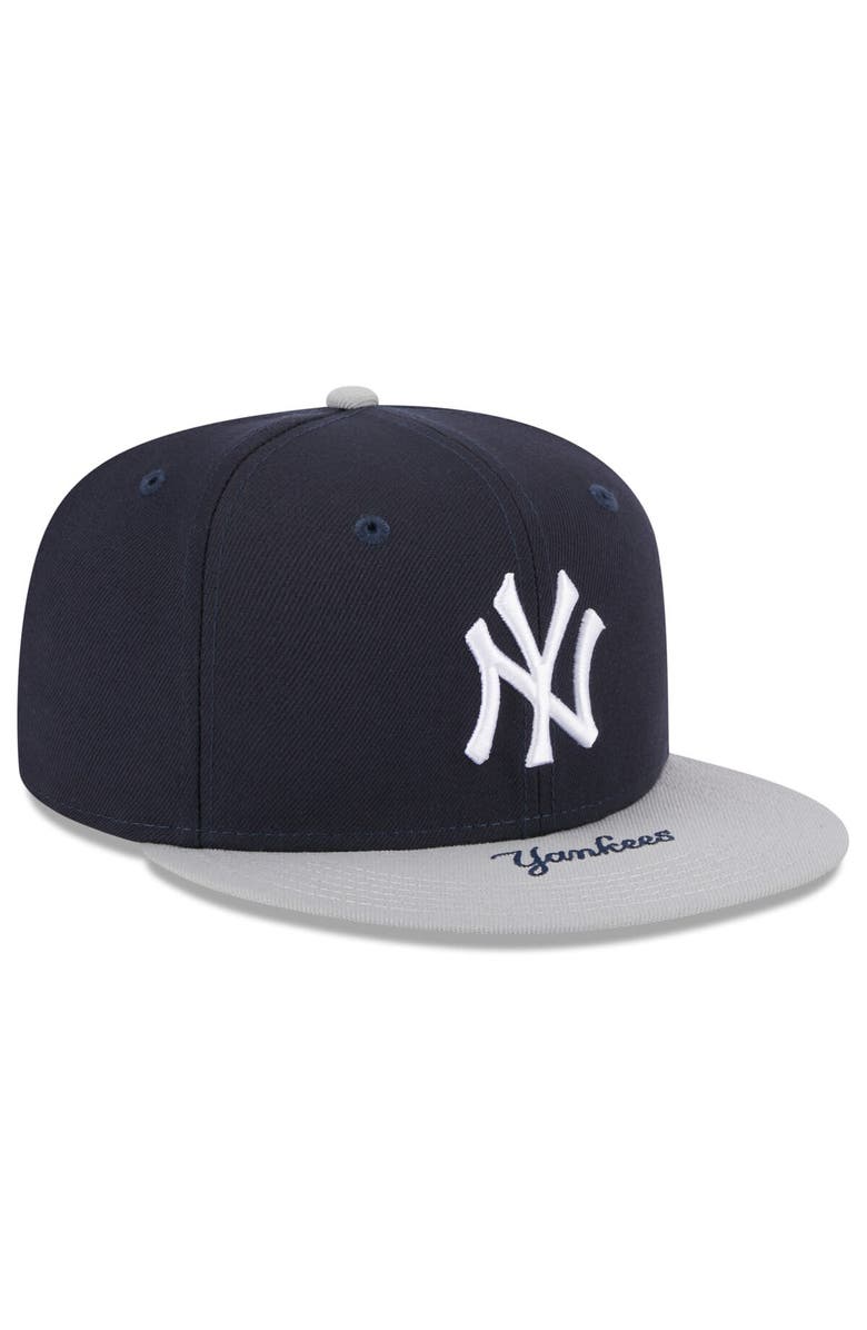 New Era Men's New Era Navy/Gray New York Yankees On Deck 59FIFTY Fitted Hat, Alternate, color, 