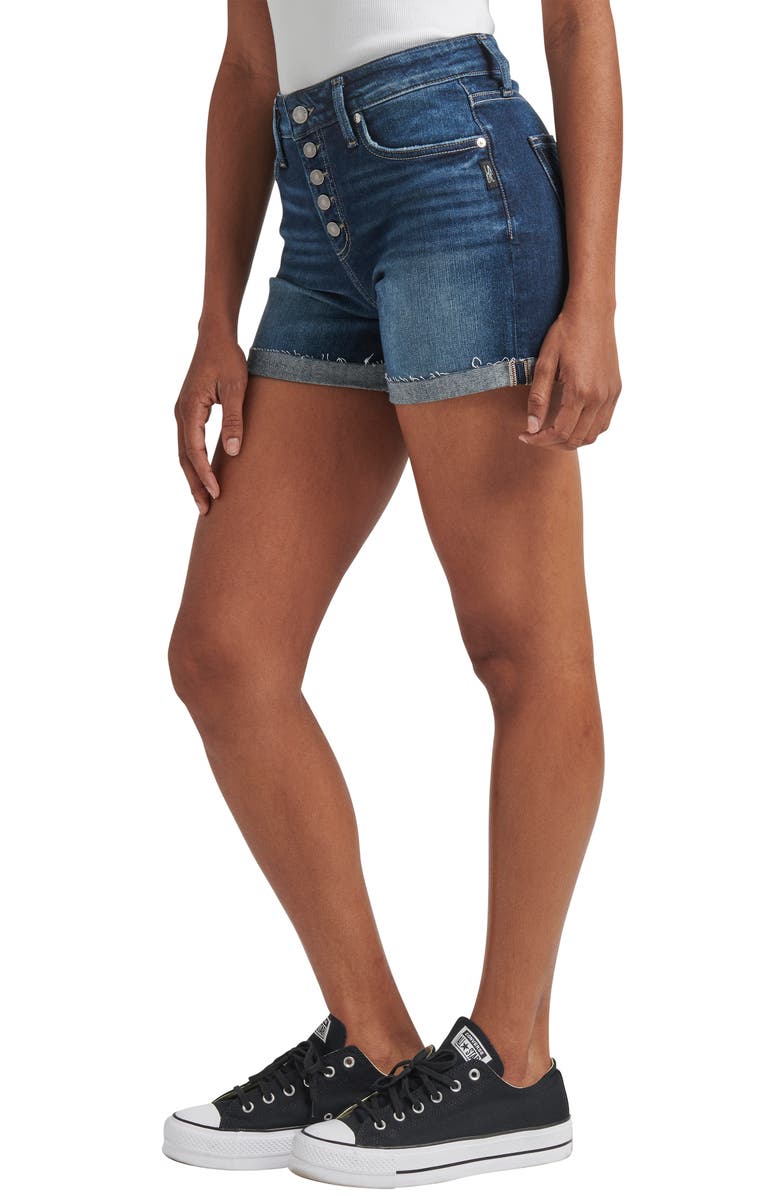 Silver Jeans Co. Avery High Waist Denim Cutoff Shorts, Alternate, color,