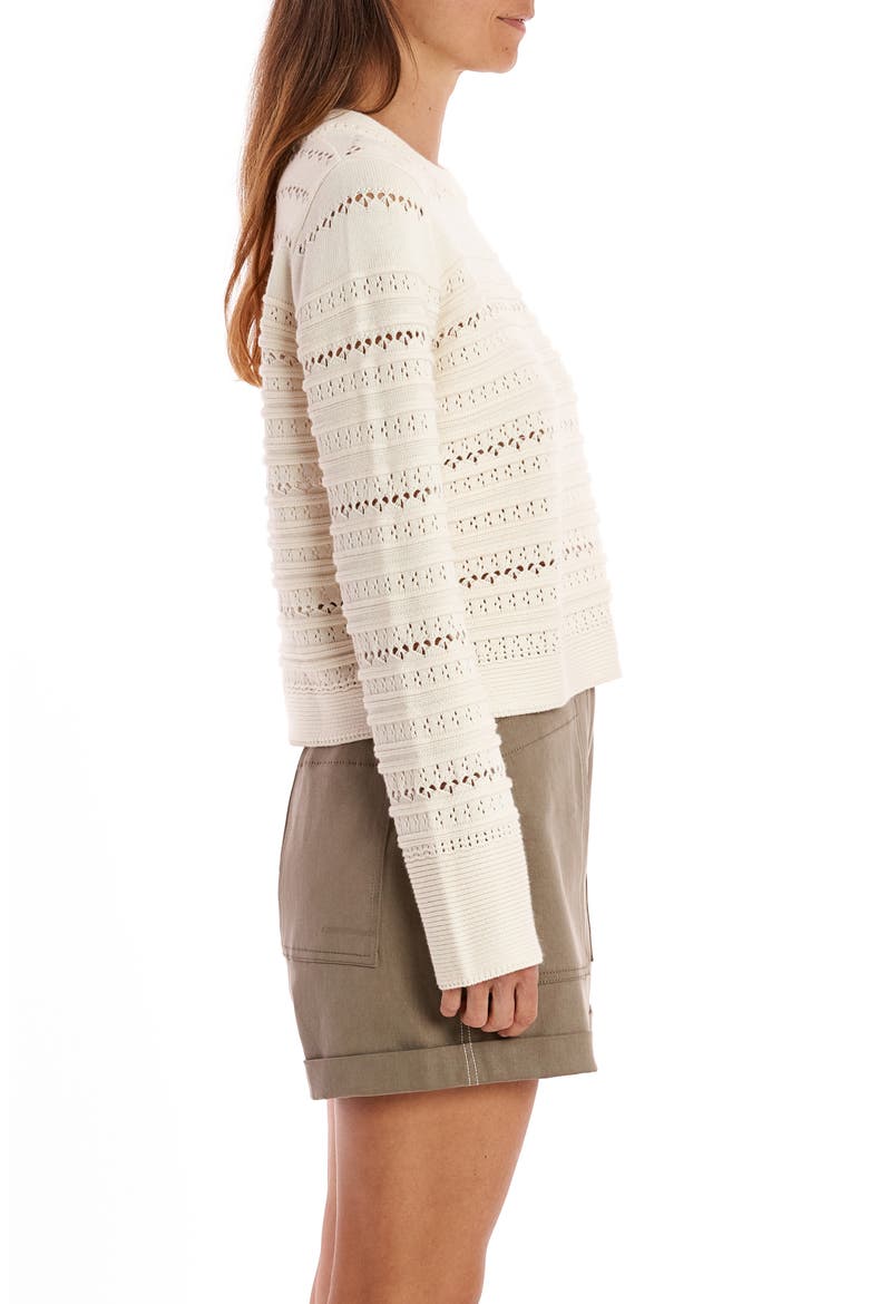 Open Stitch Crewneck Sweater, Alternate, color, IVORY