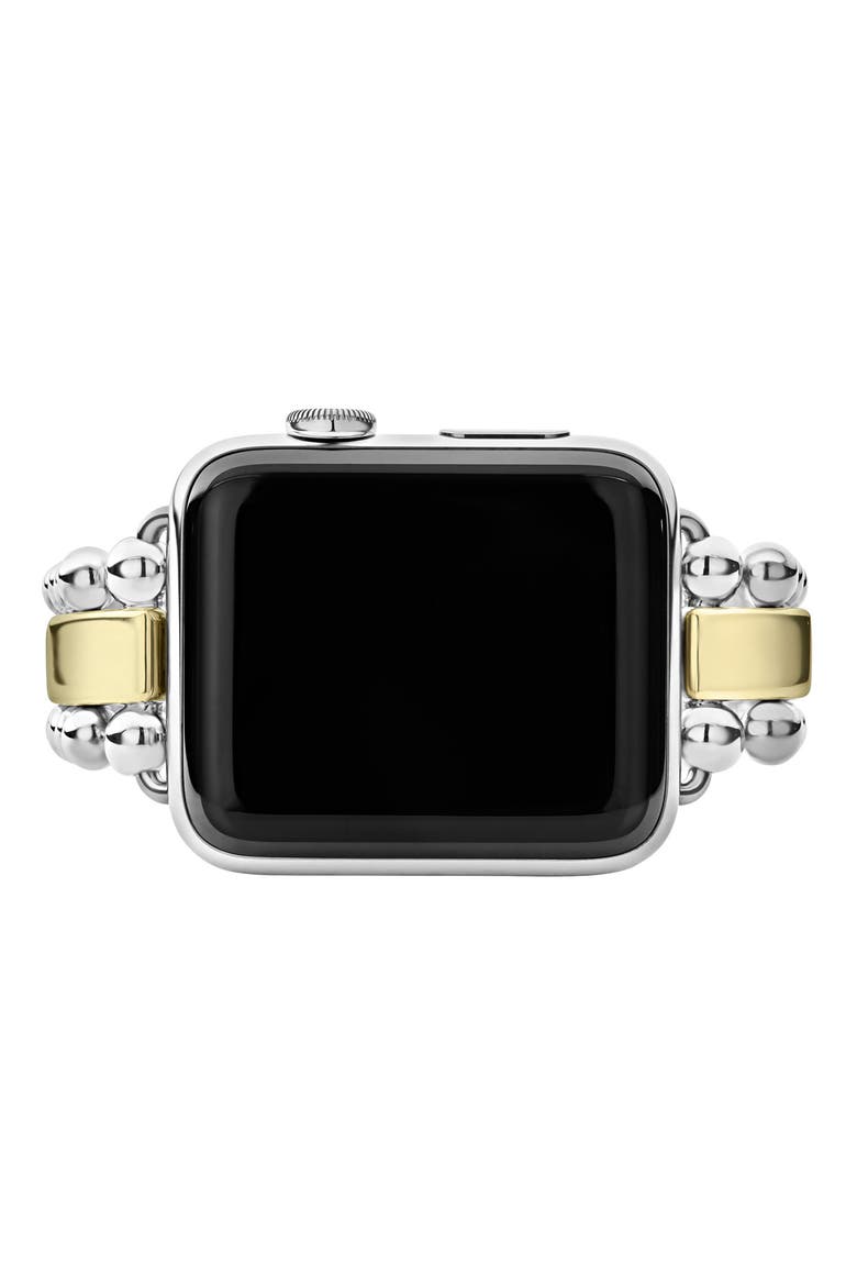 Smart Caviar Sterling Silver & 18K Gold Band for Apple Watch®, Alternate, color, SILVER/ GOLD