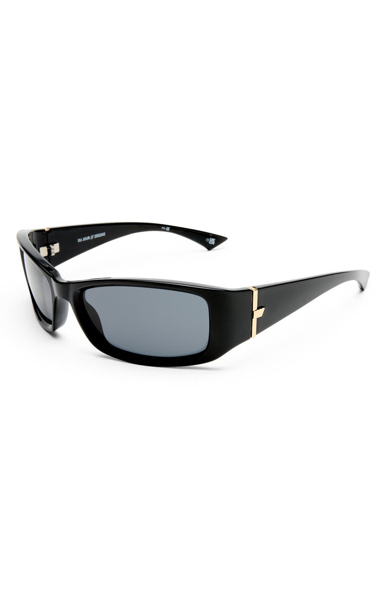 Le Specs Du Jour 60mm Rectangular Sunglasses, Alternate, color, Black / Smoke Mono