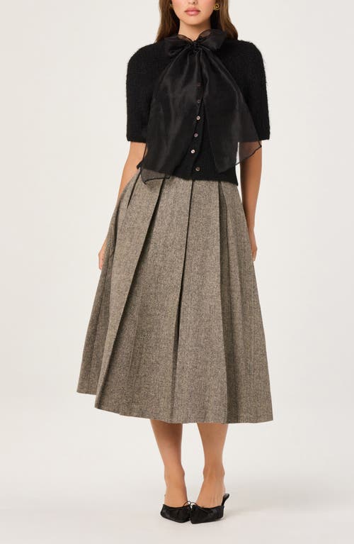 Astr The Label Pleated Midi Skirt In Brown
