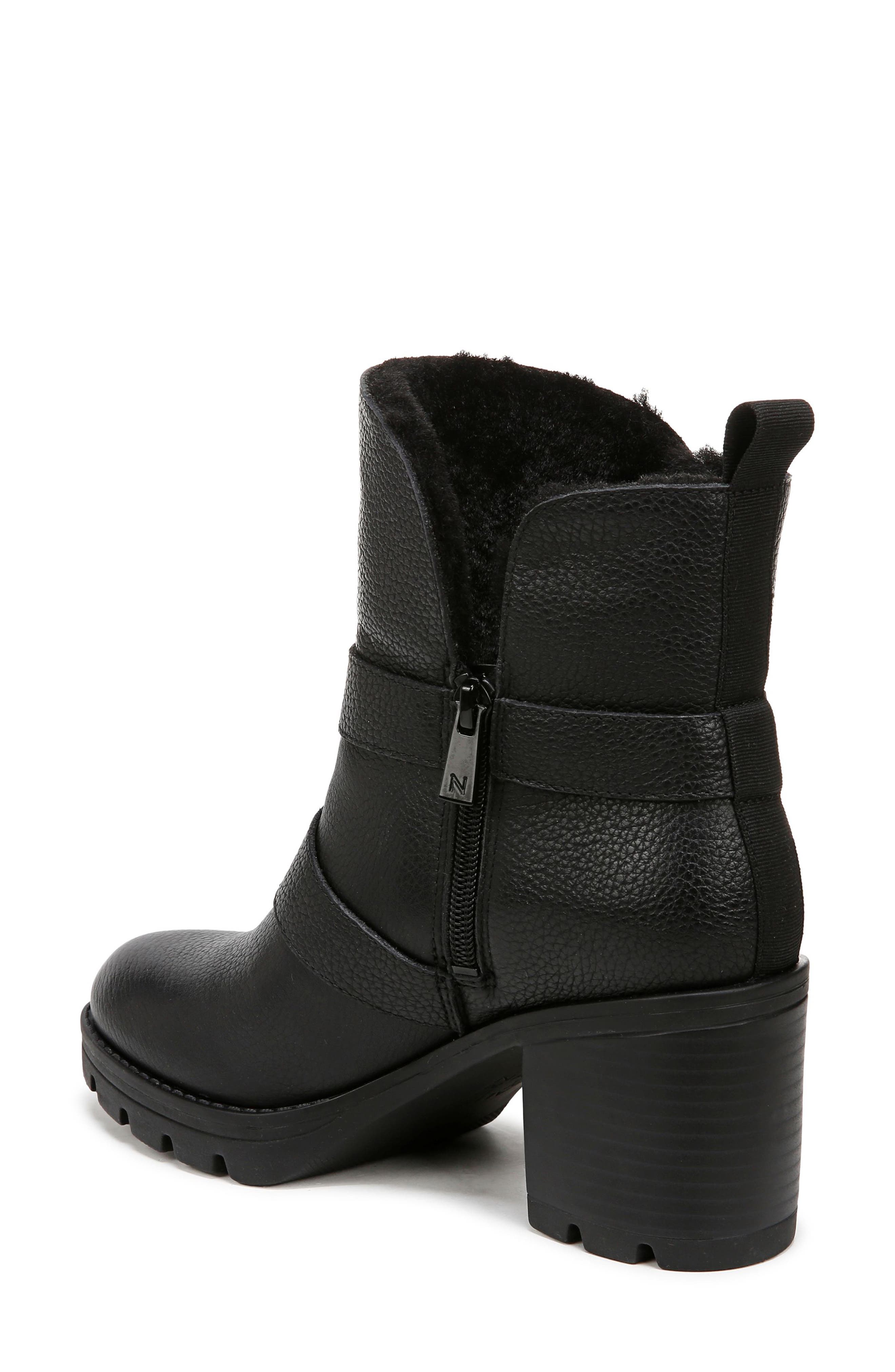 Naturalizer Verney Water Repellent Faux Fur Lined Platform Moto Bootie, Alternate, color, 