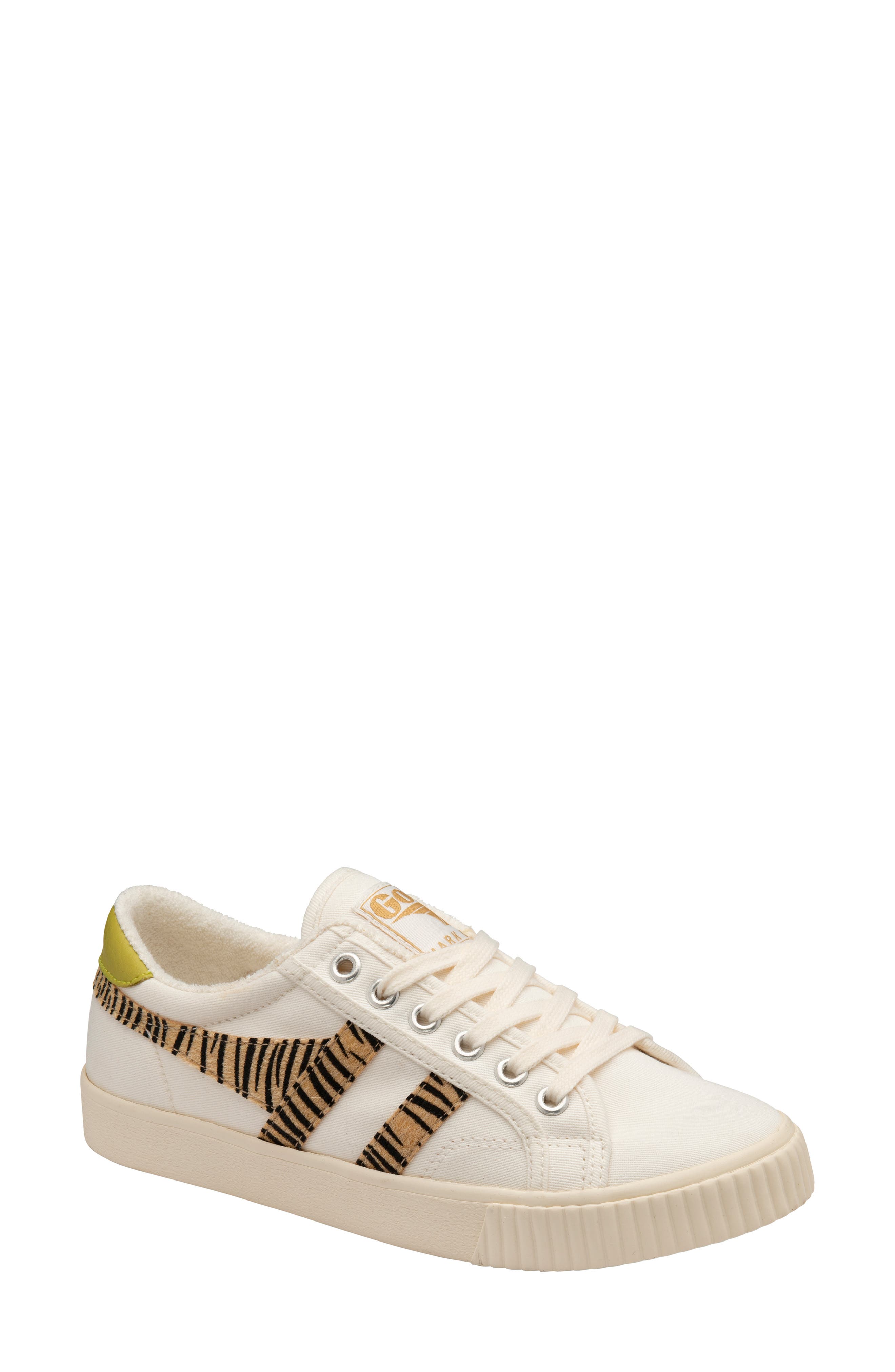 Gola Tennis Mark Cox Safari Sneaker, Main, color, Offwhite/ Zebra/ Citron