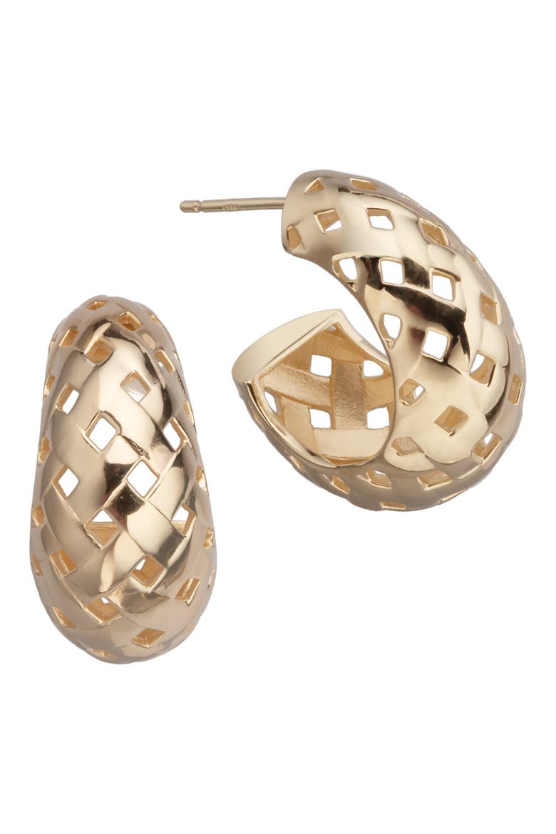Solora Hoop Earrings, Main, color, YELLOW GOLD