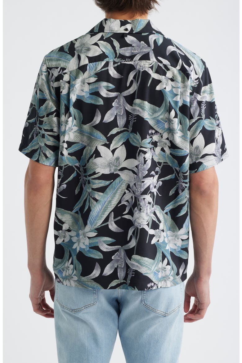 Avery Tropical Floral Camp Shirt, Alternate, color, BLACKTROPI