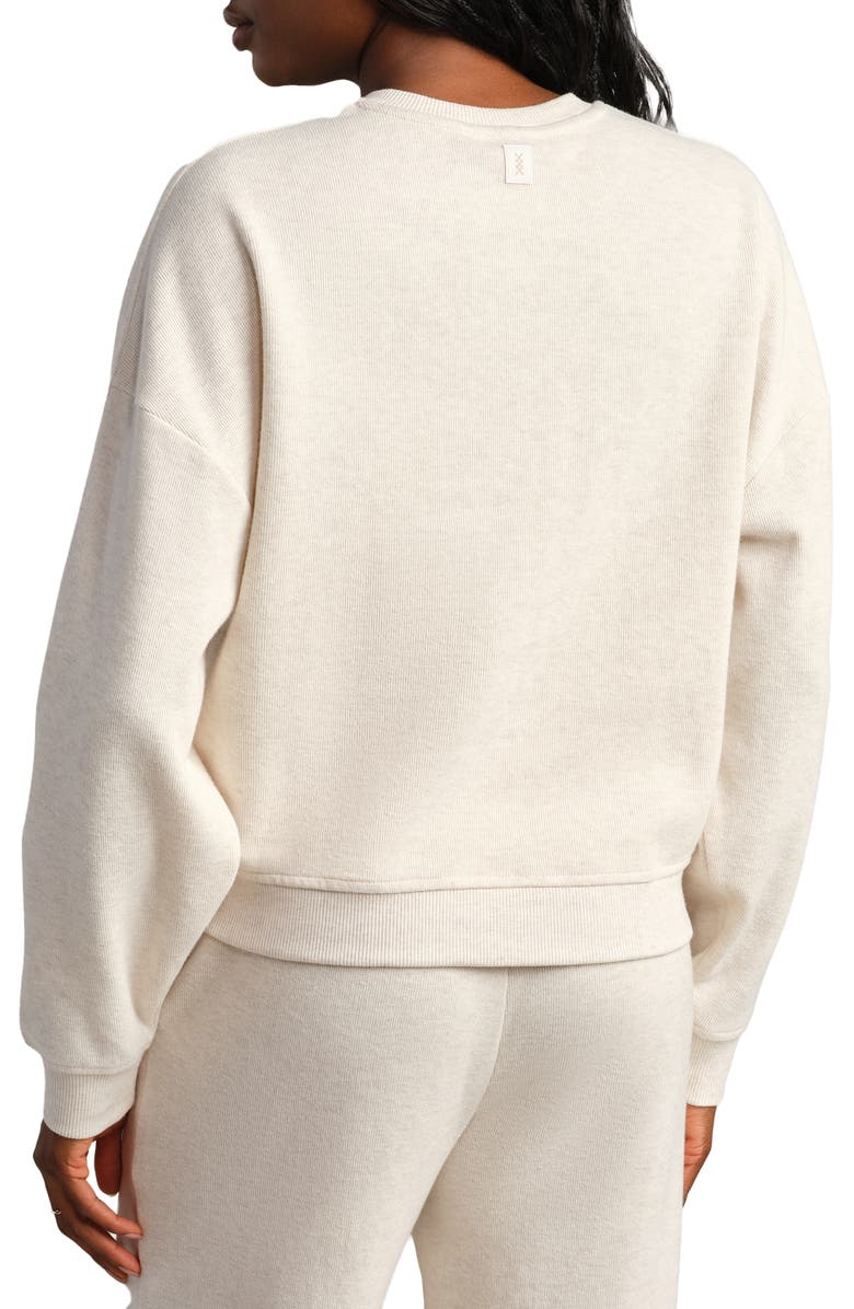 Rhone Signature Crewneck Cotton Blend Rib Sweatshirt, Alternate, color, Oatmeal Heather
