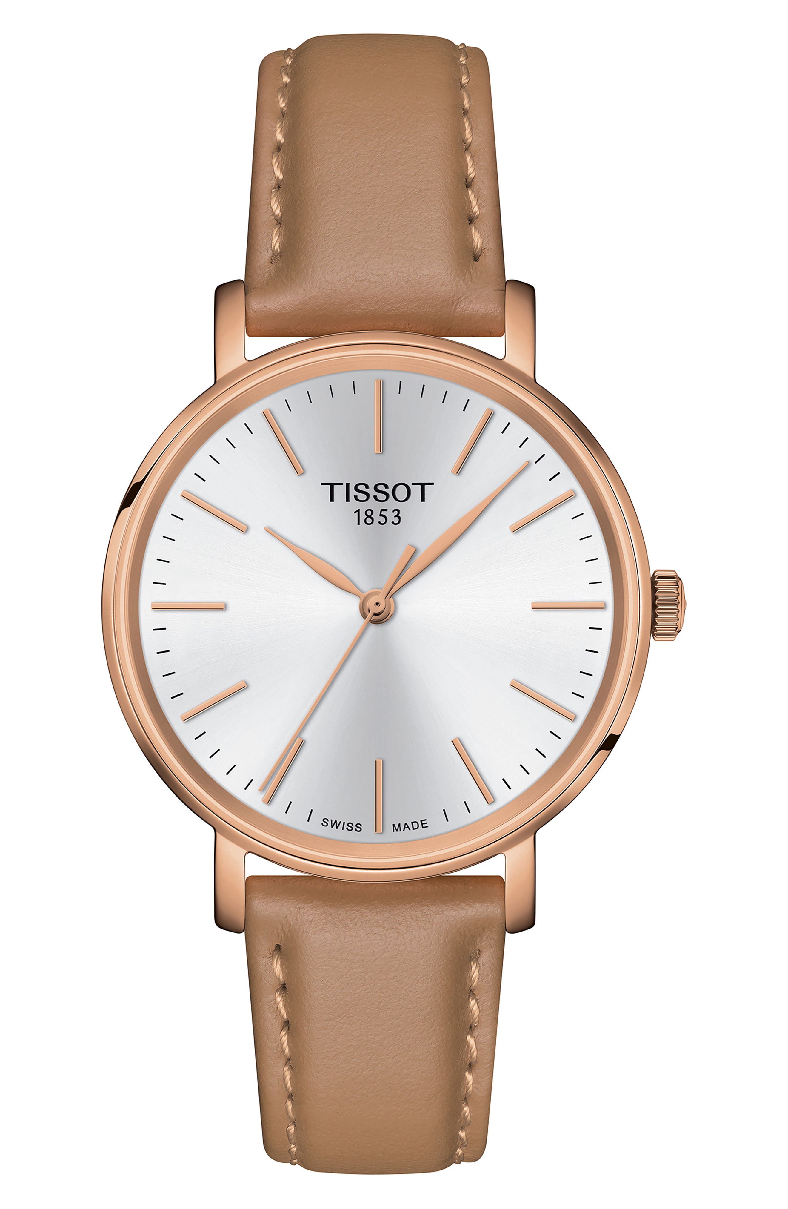 Tissot Everytime Leather Strap Watch, 34mm