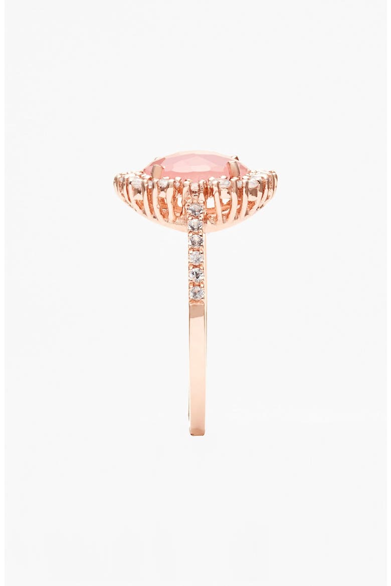 KALAN by Suzanne Kalan Round Sapphire Bezel Ring, Alternate, color, ROSE GOLD/ ROSE QUARTZ