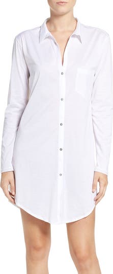 HANRO☆コットン デラックス ボーイフレンド ナイトシャツ Hanro 'Deluxe Boyfriend' Jersey Sleep Shirt | Nordstrom