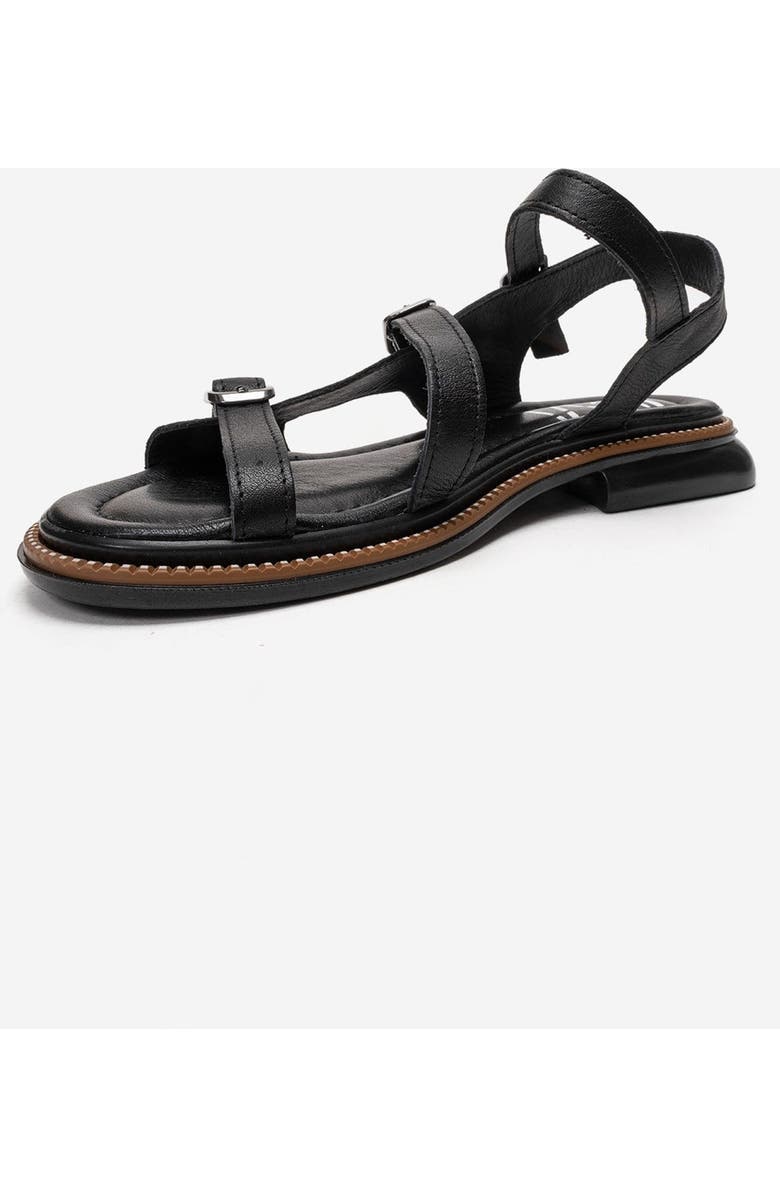 Forever & Always Shoes Morez Leather Sandal, Alternate, color, Black