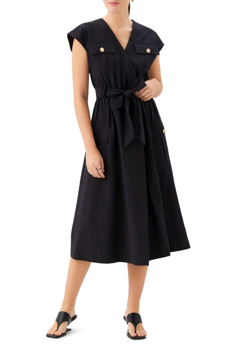 FIFTEEN TWENTY Darcie Belted Cotton Midi Dress, Main, color, 