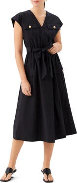 FIFTEEN TWENTY Darcie Belted Cotton Midi Dress