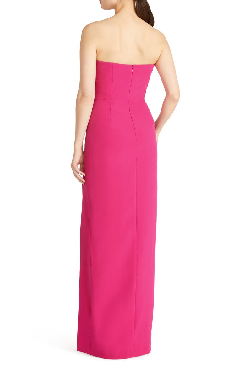 ML Monique Lhuillier Gemma Strapless Crepe Column Gown, Alternate, color,
