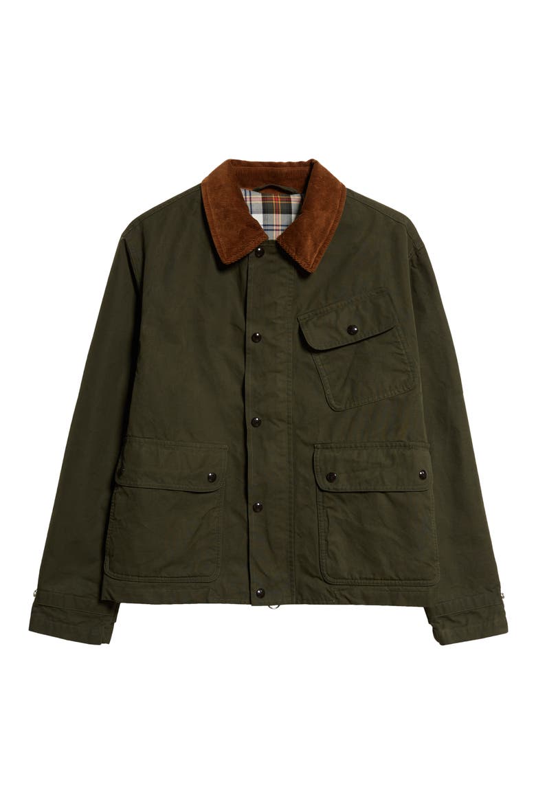 Wader Water Repellent Waxed Cotton Jacket, Alternate, color, GREEN