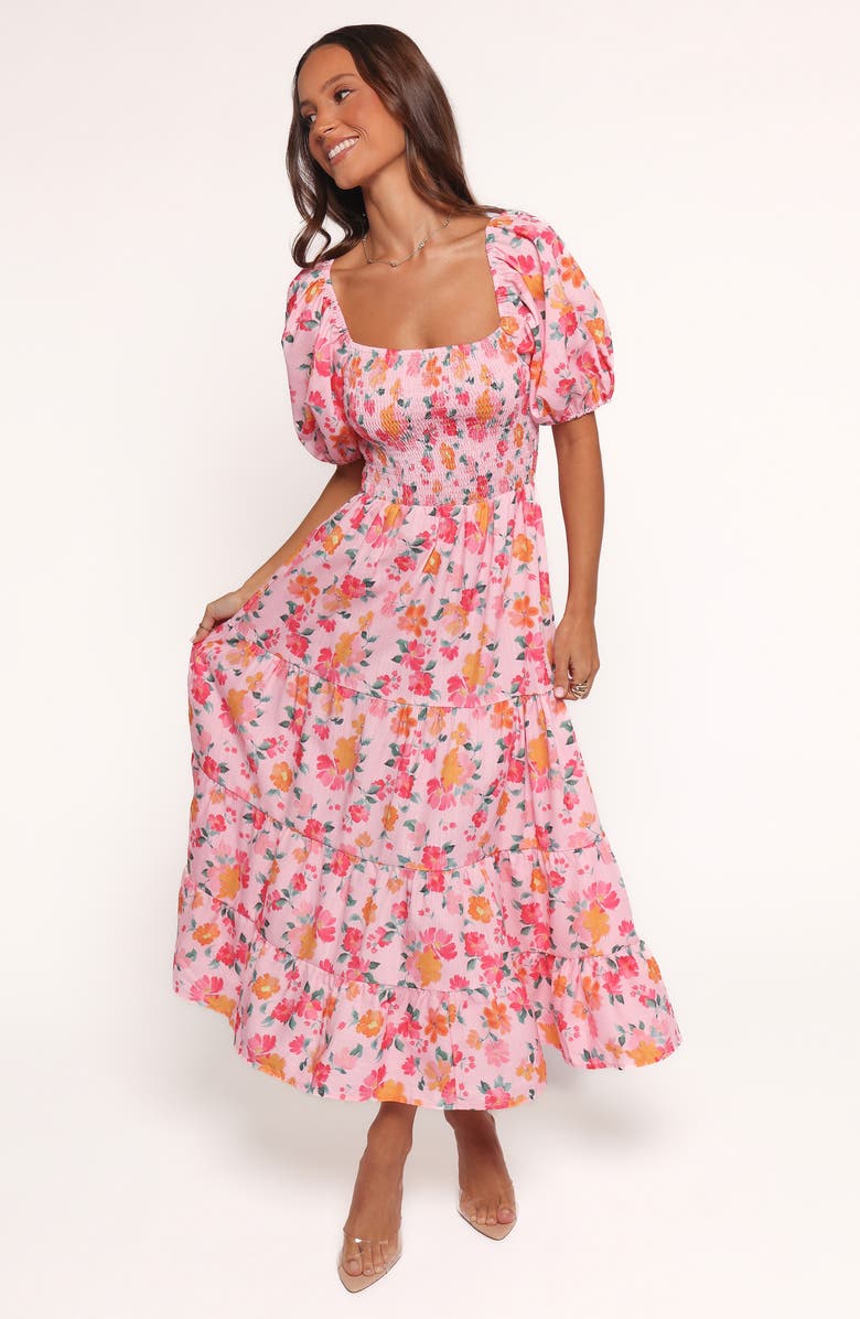 Petal & Pup Soliel Floral Print Off the Shoulder Maxi Dress, Alternate, color, Pink Floral