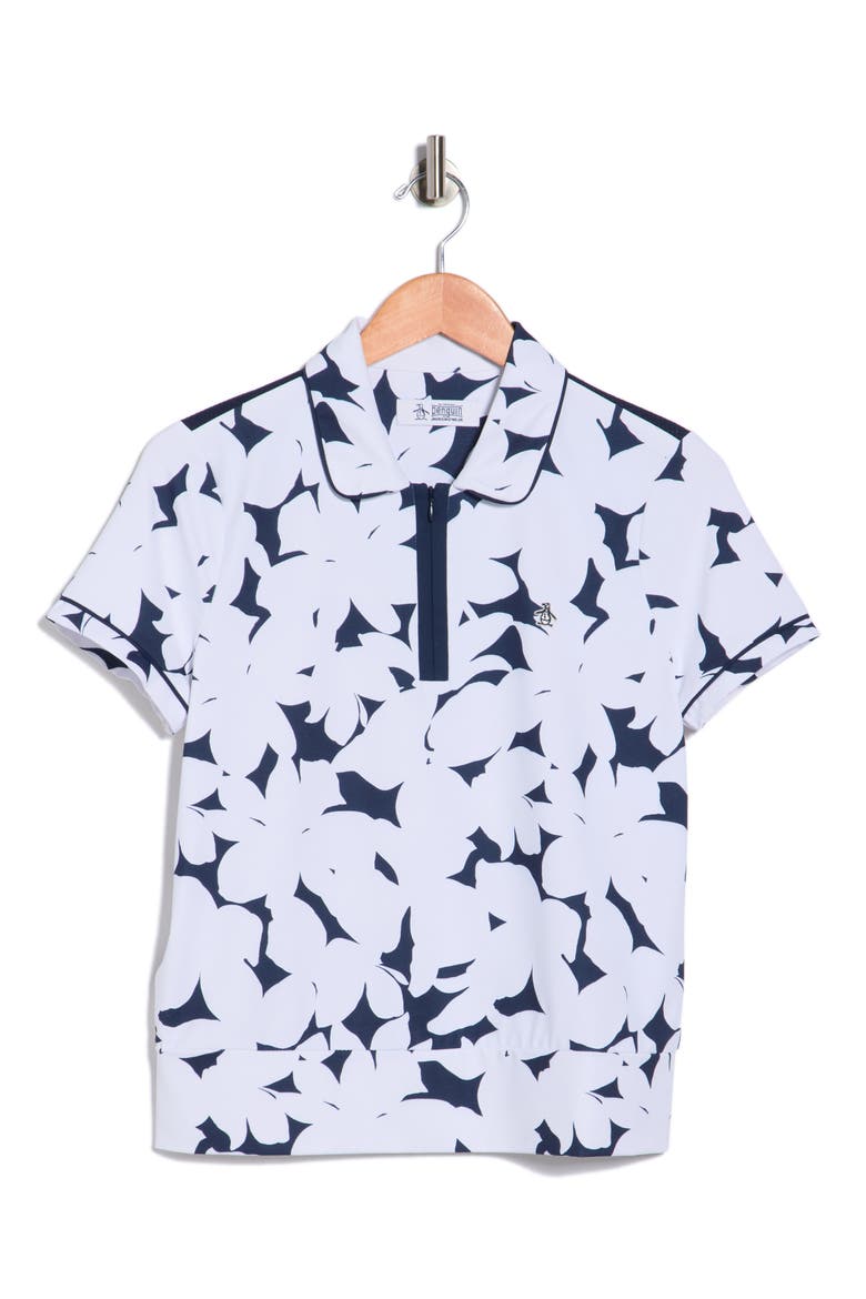 Riviera Floral Polo, Alternate, color, BLACK IRIS