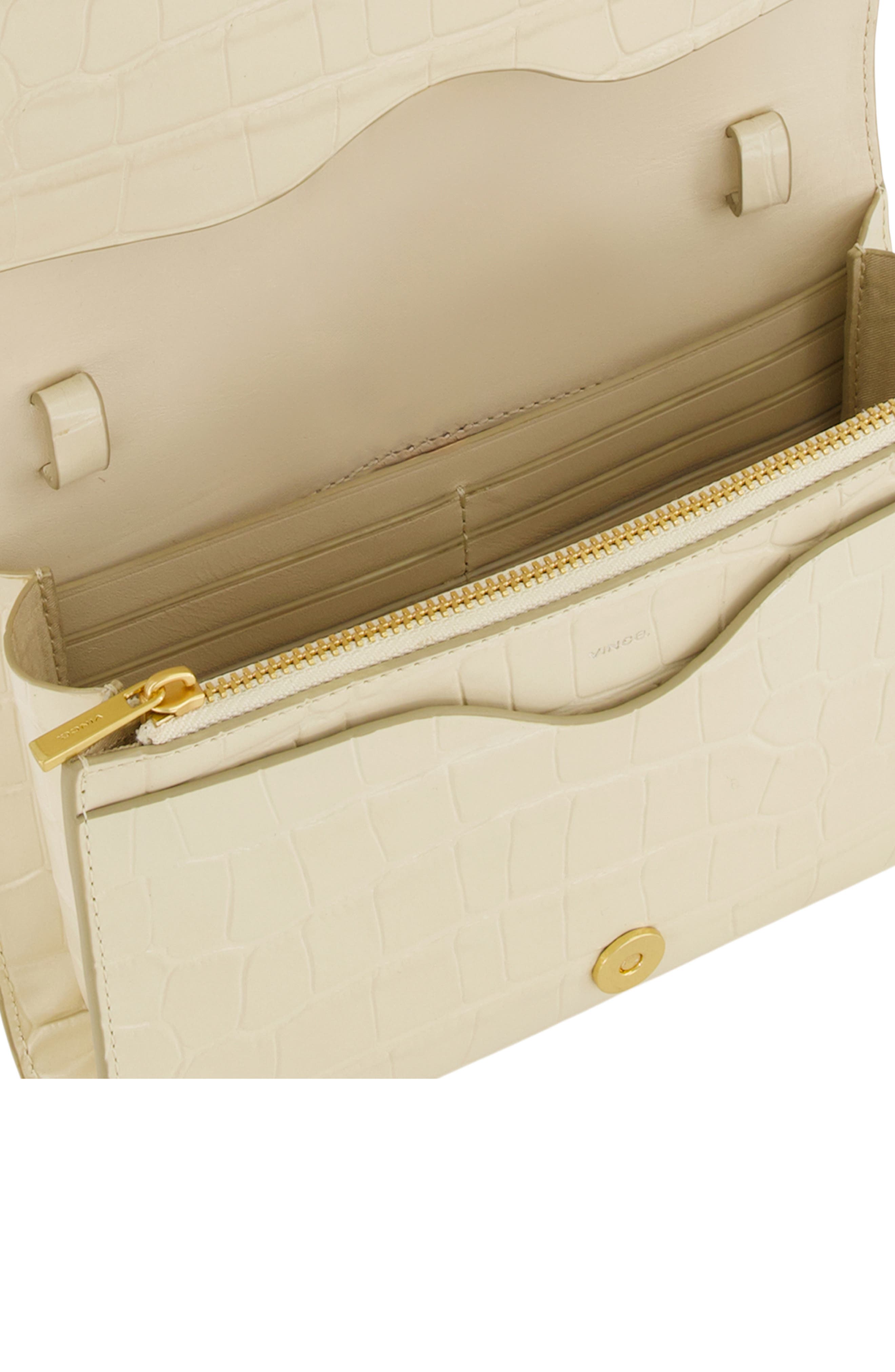 Croc Embossed Leather Crossbody Wallet, Alternate, color, MOONLIGHT