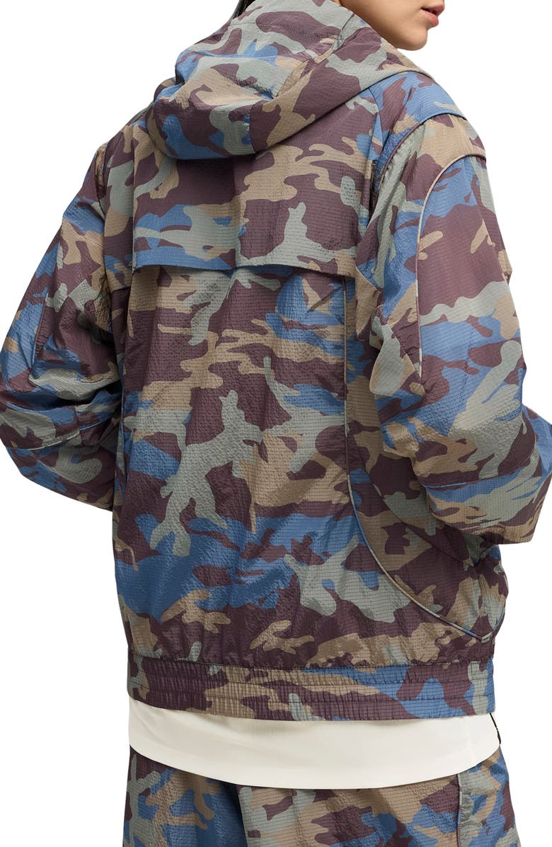 PUMA CLRT Camo Hooded Zip Jacket, Alternate, color, Raisin