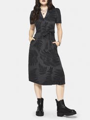Disturbia Ruin Fern Button Midi Shirt Dress