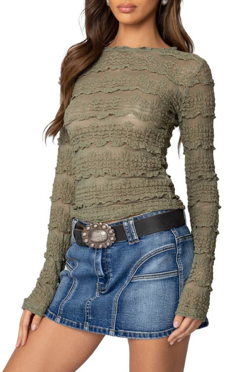 EDIKTED EDIKTED DAISEY TEXTURED SHEER LACE TOP