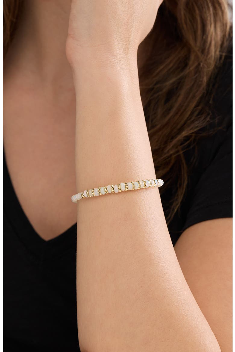 14K Gold Iris White Opal Beaded Bracelet, Alternate, color, 14KY 51OPRD11.65