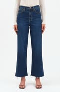 DAZE Pleaser High Waist Raw Hem Crop Jeans