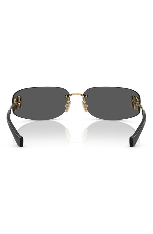 Miu Miu 75mm Oversize Rectangular Wrap Sunglasses In Black